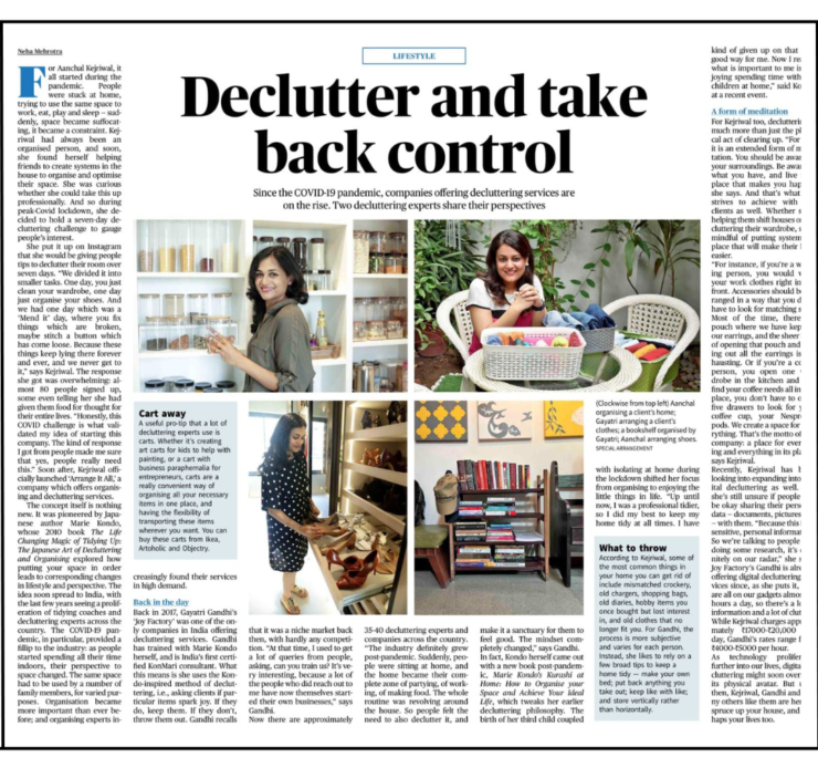 Declutter and Take Back Control: Since the COVID-19 pandemic, companies offering decluttering services are on the rise.